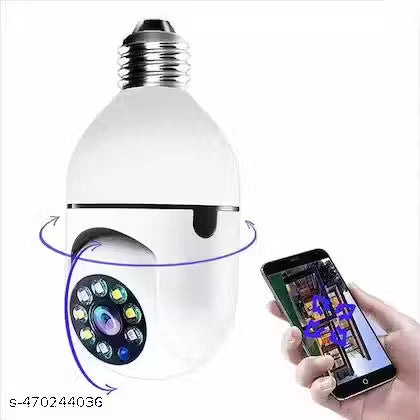 2 MP WiFi Camera Outdoor/Indoor with bidirectional Voice, Intelligent Alarm, Smart surviellance, Motion and Human Detection (Bulb Camera) (Single cam)