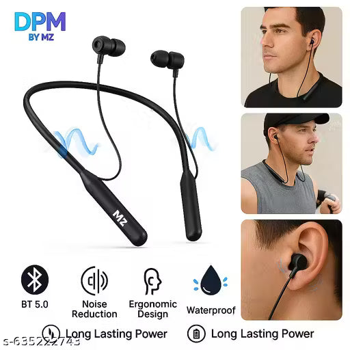 DPM BY MZ Wireless Neckband Earphone with HD Bass, Magnetic Earbuds, Bluetooth 5.1 & Long Battery Backup