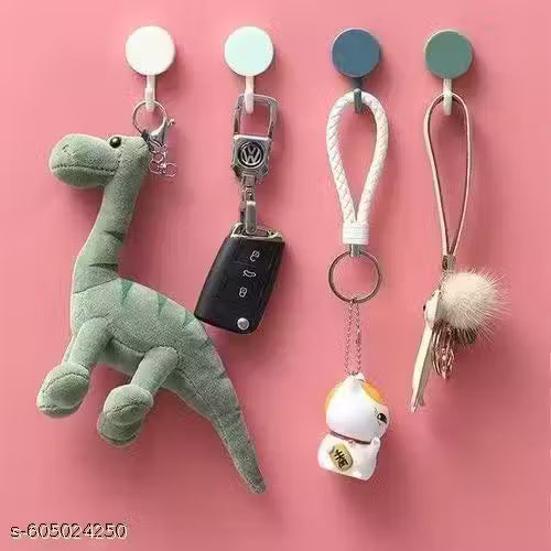 10 Pcs Multi Wall Hooks for Wall Without Drilling | Self Adhesive Wall Hooks | Adhesive Hooks for Wall Heavy Duty | Wall Hooks Without Drilling | Mutipurpose Use Home (10 Pcs, Multicolor)