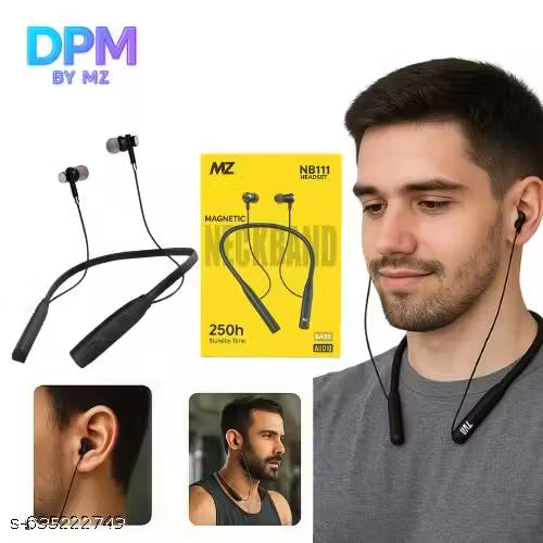 DPM BY MZ Wireless Neckband Earphone with HD Bass, Magnetic Earbuds, Bluetooth 5.1 & Long Battery Backup
